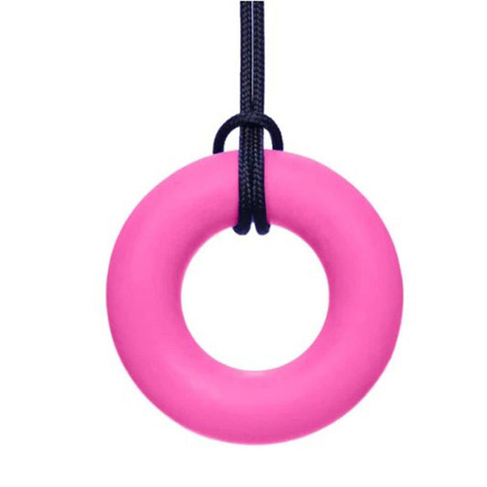 Sensory Safari Pink Necklace Ring - Oral Fidget for Stress Relief