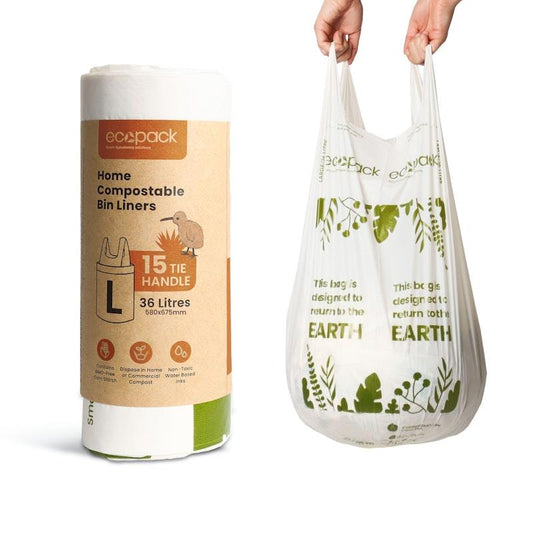 Ecopack 36L Compostable Bin Liners - Eco-Friendly Bundle of 4 Rolls/60 Bags-Auzzi Store