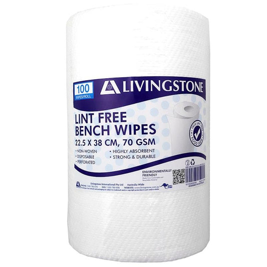 Livingstone Heavy Duty Bench Wipe and Hand Towel - 22.5 x 38cm, 100 Sheets/Roll-Auzzi Store