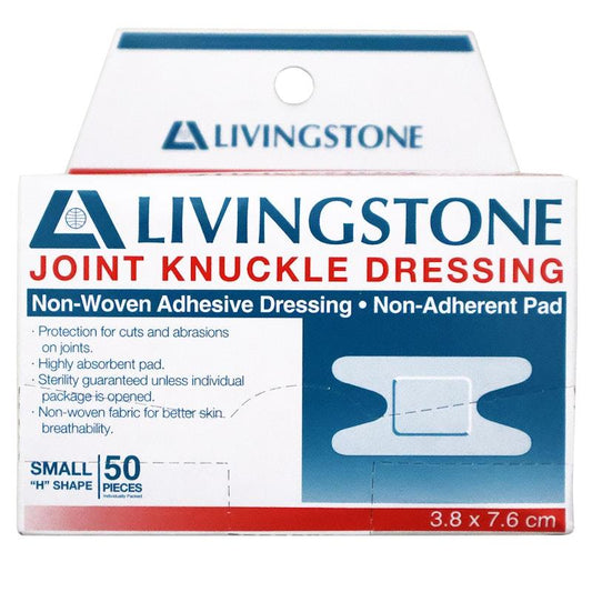 Livingstone Adhesive Joint Knuckle Dressing Non-Adherent Pad Small 3.8 x 7.6cm - 50 Pieces/Box-Auzzi Store