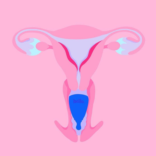 Hello Period High Cervix Cup Bright Blue MED - Reach with Ease