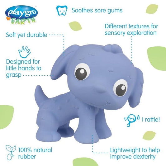Playgro Eco Play Natural Rubber Pooky Puppy - Purple-Auzzi Store
