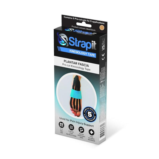 Strapit Plantar Fascia Precut Kinesiology Tape - TAN - Box of 5 (2 Pack)