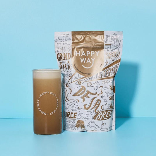Happy Way Deja Brew Coffee Whey Protein Powder Travel Packs 6x60g - On-the-Go Muscle Strength Booster - Auzzistore
