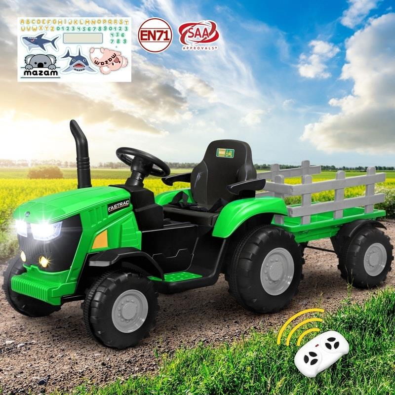 Mazam Kids Ride On Tractor - 12V Remote Control Electric Toy - XL Green