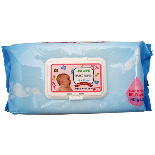 Uni-Wipe Unscented Alcohol-Free Baby Wipes - 80 Wipes Pack