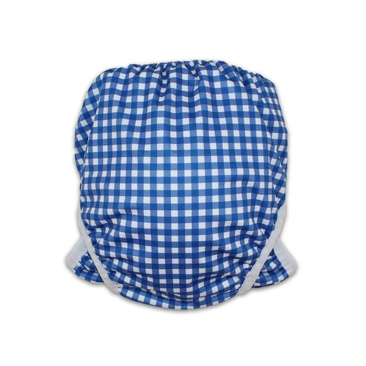 Tyoub Adjustable Reusable Swim Nappy & Wet Bag - Blue Gingham Check (One Size) – view 2