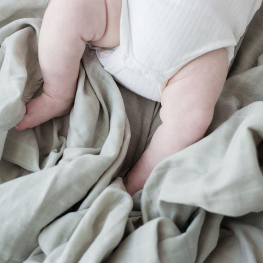 Zoe Sage Organic Muslin Swaddle Wrap - Sage Green (1pc) – view 2