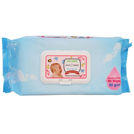 Uni-Wipe Unscented Alcohol Free Baby Wipes - 80 Wipes - 12 Pack