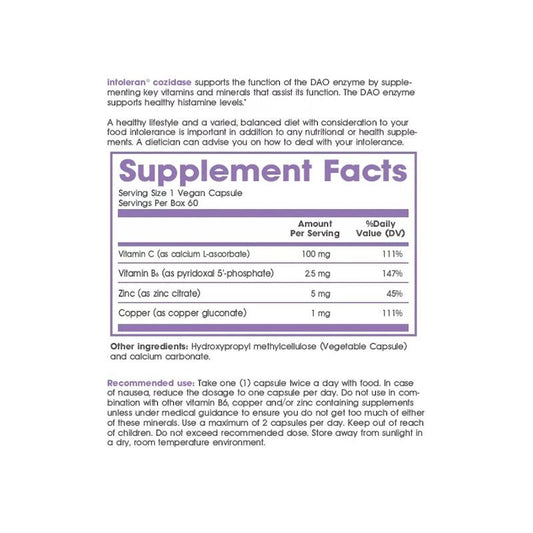 Cozidase - 60 Capsules for Histamine Intolerance – view 2