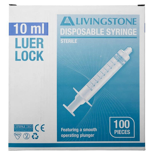 Livingstone Luer Lock Tip Syringe 10ml - 100 Pieces/Box