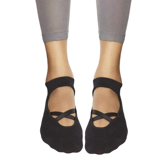High Heel Jungle Good Pointe Premium Combed Cotton Full Grip Pilates/Yoga Socks - Black/Grey Bundle-Auzzi Store