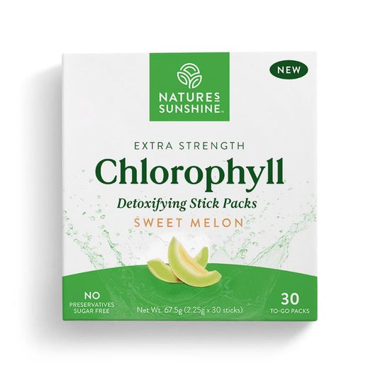 Nature's Sunshine Extra Strength Chlorophyll - 30 Stick Packs, Sweet Melon Flavor
