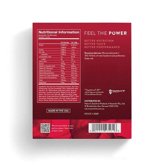 Nature's Sunshine Power Beets Superfood Performance Booster - 7 To-Go Packs-Auzzi Store