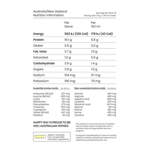 Happy Way Chocolate Hazelnut Whey Protein Powder 500g - Natural Muscle Strength Booster