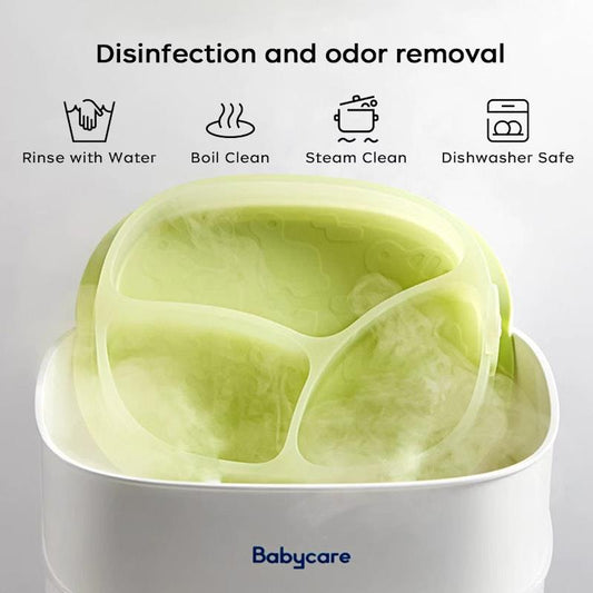 Bc Babycare Silicone Suction Plate Lime Green - Perfect for Self-Feeding
