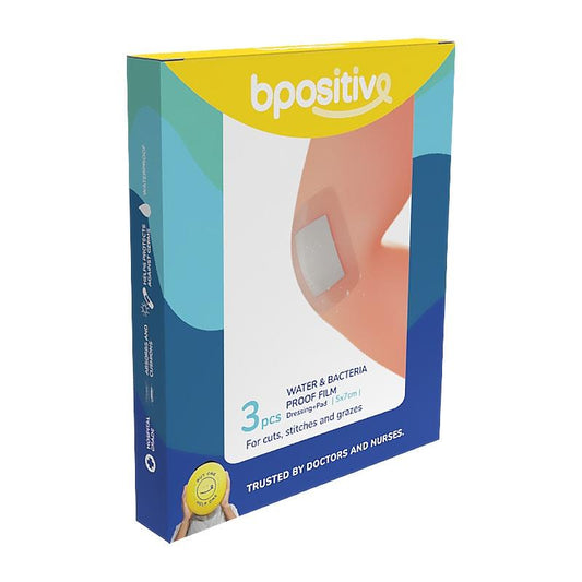 bpositive Waterproof & Bacteria-Proof Dressing Pad 5cm x 7cm - 2 Pack
