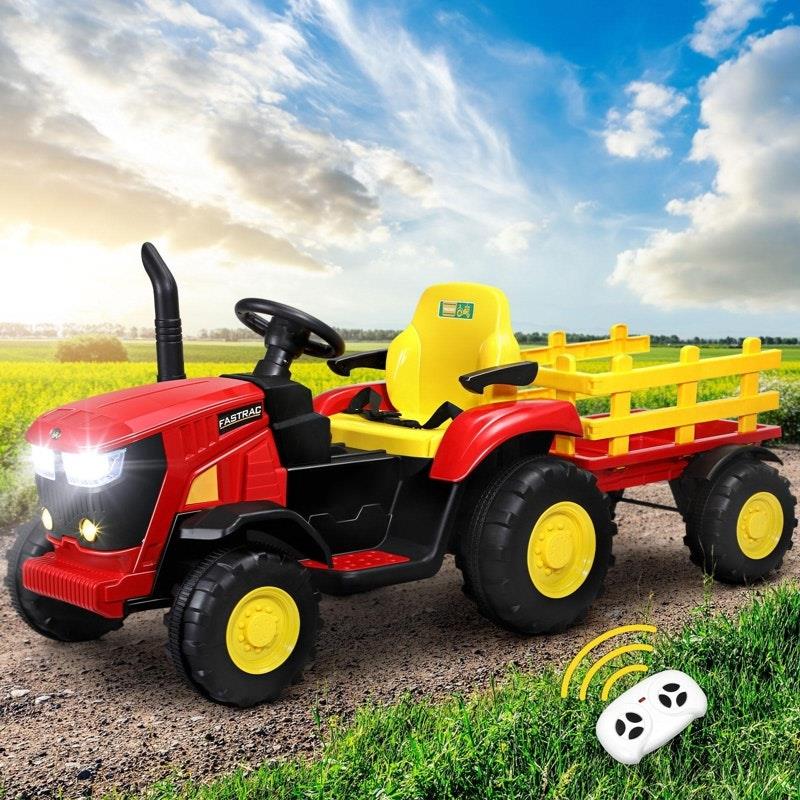 Mazam XL Ride On Tractor 12V Kids Electric Vehicle - Remote Control Red-Auzzi Store