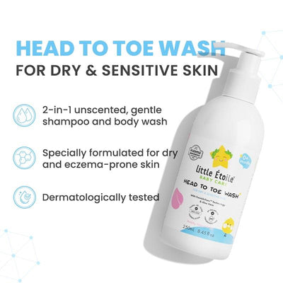 Little Etoile Head to Toe Wash - 250ml for Dry & Eczema-Prone Skin