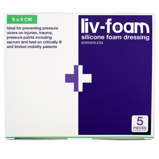 Livingstone Liv-Foam Silicone Foam Dressing - 6 x 9cm, 5 Pieces-Auzzi Store