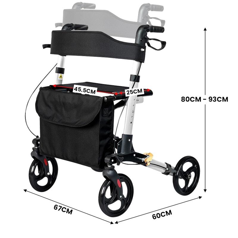 Orthonica 4 Wheel Folding Rollator Mobility Aid