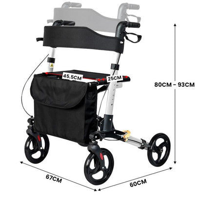 Orthonica 4 Wheel Folding Rollator Mobility Aid
