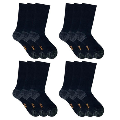 Jack of All Trades 12 Pairs of Men's Top to Toe Comfort Socks - Black Size 6-10-Auzzi Store