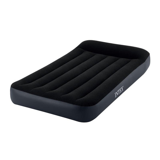 Intex Dura-Beam Classic Inflatable Airbed Mattress with Built-in Pillow Rest - Black Twin-Auzzi Store