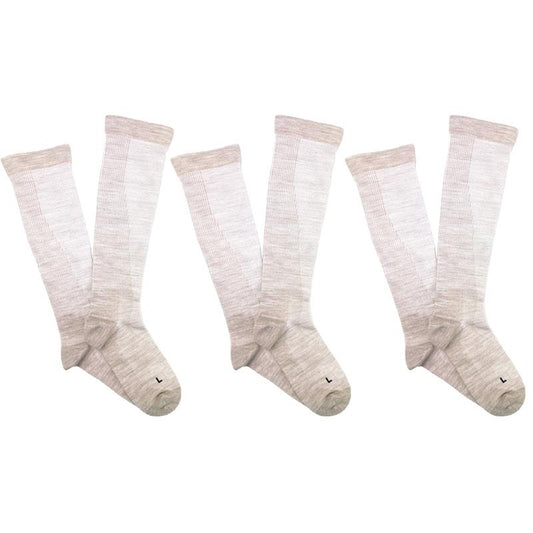 Overlander Men's Merino Wool Health Compression Socks - 3 Pairs, Sandstone Melange, Size 11-14-Auzzi Store