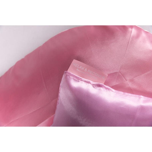 Relax and Recover Silk Satin V Shape Pillow Case - Baby Pink