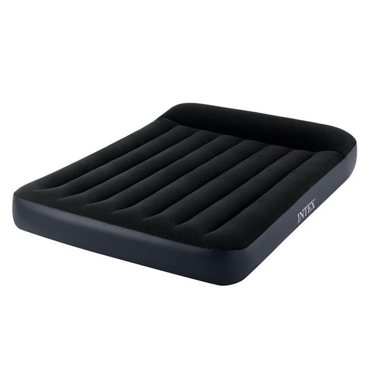 Intex Dura-Beam Classic Inflatable Airbed Mattress w/ Pillow Rest Black Full Double - Ideal for Extra Guests-Auzzi Store