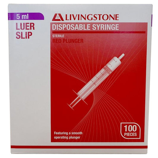 Livingstone Sterile Luer Slip Tip Syringe - 5ml, 100 Pieces/Box