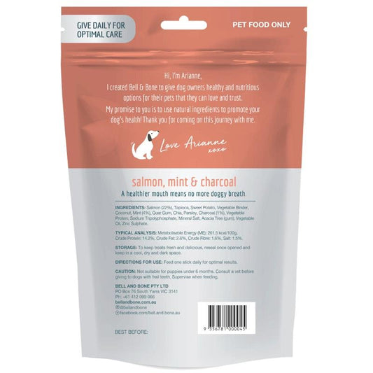 Bell & Bone Medium Dental Sticks with Salmon, Mint & Charcoal
