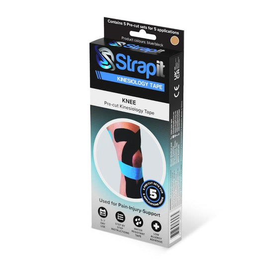 Strapit Knee Precut Kinesiology Tape - TAN - Box of 5 (2 Pack)