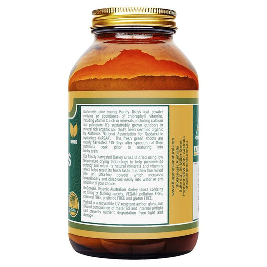 BioGenesis Australian Organic Barley Grass Powder 150g - Nutrient-Rich Superfood - Auzzistore