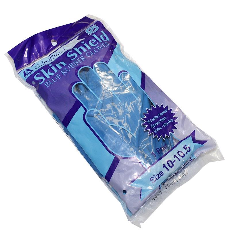 Skin Shield Silver Lined Natural Rubber Gloves - Vanilla Scented, Size 10-10.5