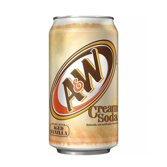 A&W Cream Soda 355mL - 12 Pack of Classic Vanilla Flavor