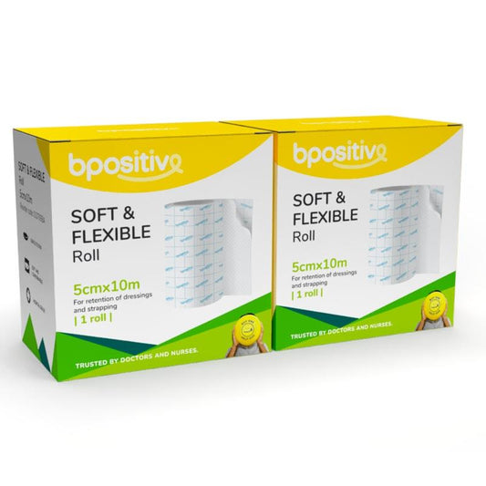 bpositive Soft & Flexible Medical Roll 5cm x 10m - 2 Pack