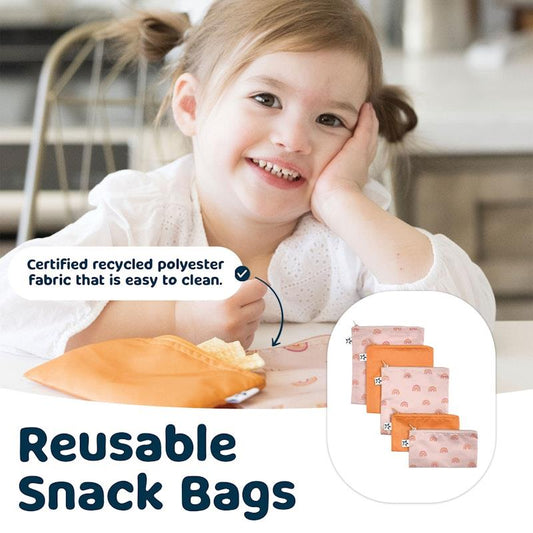 Tiny Twinkle Reusable Snack Bag 5 Pack - Boho Rainbow Design