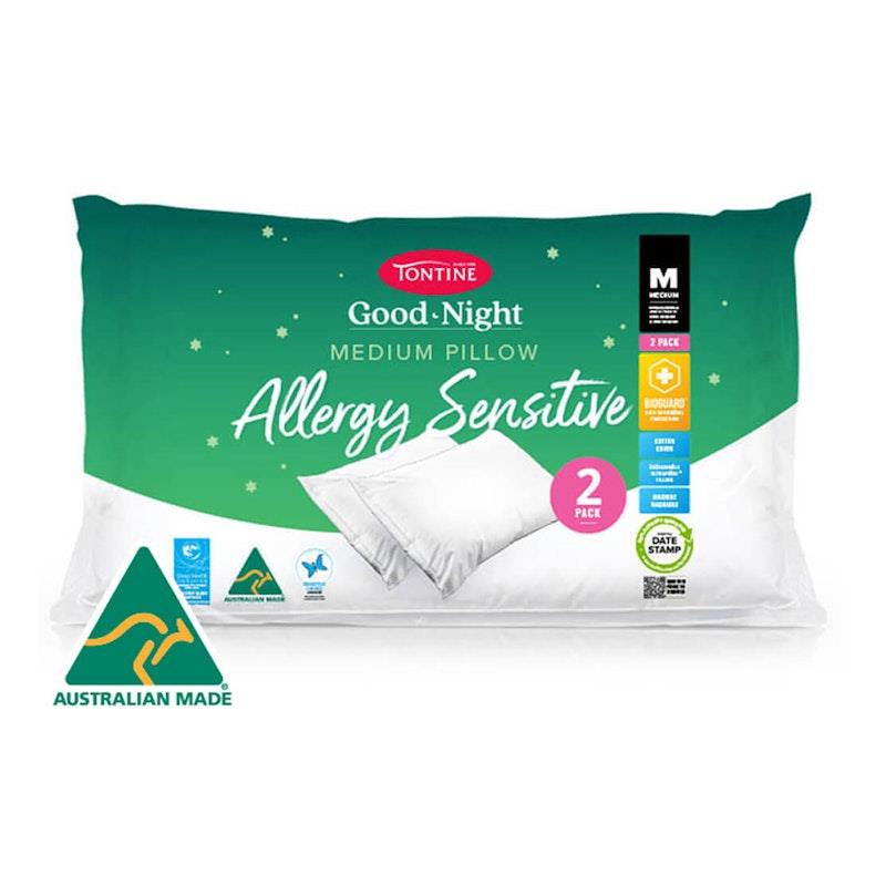 2pc Tontine Good Night Allergy Pillow - Medium Profile Pack