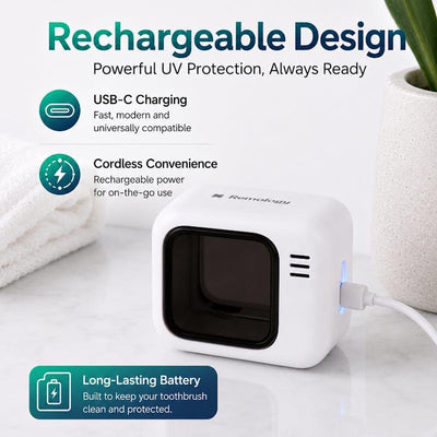 Remology Rechargeable UV Toothbrush Sterilizer Pack