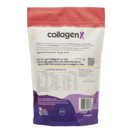 CollagenX Pure Bovine Gelatin Powder 1Kg - Natural Protein for Joint and Gut Health