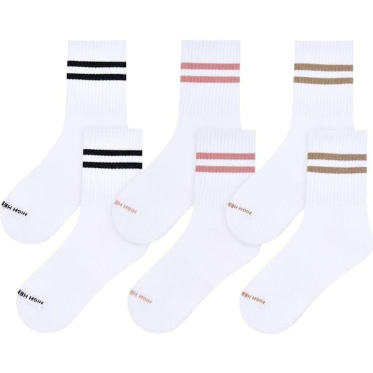 High Heel Jungle Varsity Premium Combed Cotton Full Grip Pilates/Yoga Socks - Multi-colour Bundle-Auzzi Store