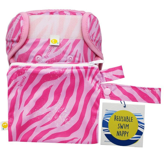Tyoub Adjustable Reusable Swim Nappy and Wet Bag - Tiger Pink - One Size-Auzzi Store