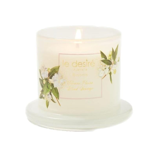 Le Desire Volcano Flower Blood Orange - Invigorating Blooms Soy Candle with Glass Cloche 120g - Auzzistore