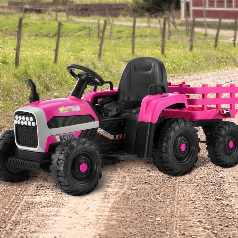 Mazam Kids 12V Electric Ride On Car Tractor with Remote Control - Pink-Auzzi Store