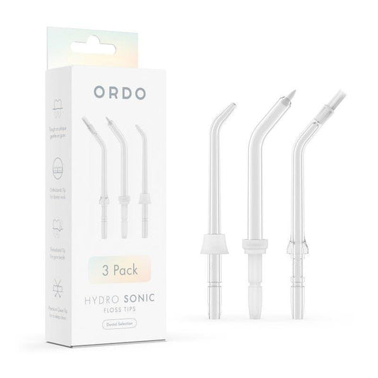 ORDO Hydro Sonic Water Flosser & 3 Floss Tips Dental Care Bundle - Rose Gold