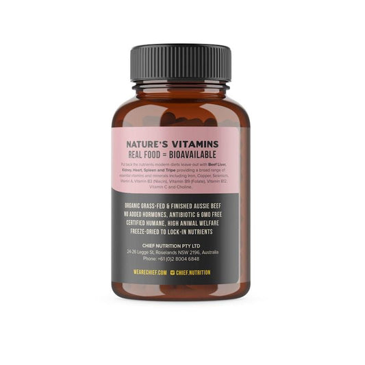 Chief Organic Beef Offal (Natural Multivitamin) - 120 Capsules-Auzzi Store