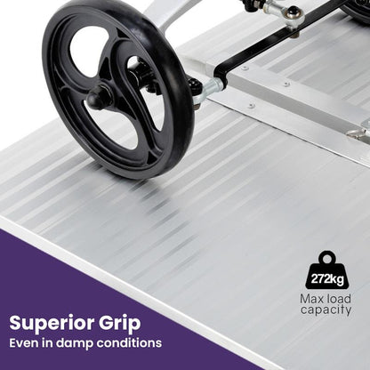 Equipmed 123cm Portable Folding Aluminium Access Ramp - Silver