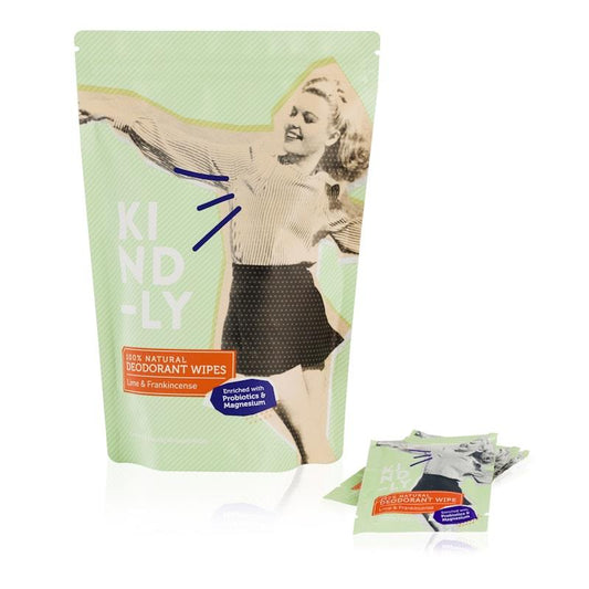 KIND-LY 100% Natural Deodorant Wipes - 3 Packs Bundle